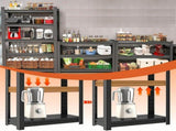 4-Tier Adjustable Metal Storage Shelving Unit, Black Heavy Duty Kitchen Organizer for Home Space 03288309