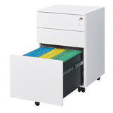 ZUN 3 Drawer Mobile File Cabinet with Lock Steel File Cabinet for Legal/Letter/A4/F4 Size, Fully 01877932