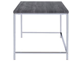 Weathered Grey and Chrome Rectangular Writing Desk B062P153658