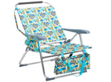 17 Inch Seat Height Beach Chair for Adults, Folding Portable Camping Chair with Headrest, Cup 80999442