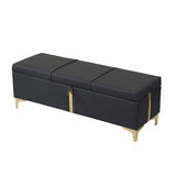 Elegant Upholstered Storage Ottoman,Storage Bench with Metal Legs for Bedroom,Living Room,Fully N733P207788B
