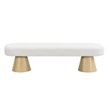 Dining Bench for Dining Room, Upholstered Bedroom End of Bed Entryway Bench, Boucle Ottoman for N779P271401B