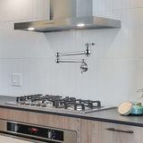 Pot Filler Faucet Wall Mount,with Double Joint Swing Arms Chrome JYC33651CH