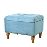 Square velvet upholstered Ottoman with storage space, hidden support hinges with easy to open top, W2941P242272