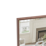 60"x40" Oversized Modern Rectangle Bathroom Mirror with walnut Frame Decorative Large Wall Mirrors W708P297606