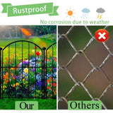 ZUN Decorative Garden Fence 10 Panels, 17 Rustproof Metal Wire Animal Barrier Fence 62922473