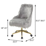 ZUN Grey and Gold Swivel Office Chair B062P185671