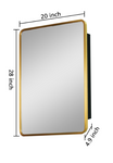 ZUN 20x28 inch Gold Metal Framed Wall mount or Recessed Bathroom Medicine Cabinet with Mirror W1355109268