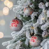 4PCS Set 4.7" Christmas Glass Ball Ornaments Holiday Hanging Treeations for Party Holiday 02050476