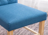 Siena Counter Height Button Tufted Back Solid Wood Stools, Set of 2, Blue T2574P165121