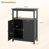 Black Bathroom Floor Cabinet Freestanding Storage Organizer 62241172