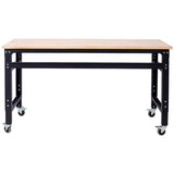 Workbench - 60" Wide Rolling Workbenches for Garage - Adjustable Height, Workshop Tool Bench, Metal W46560405