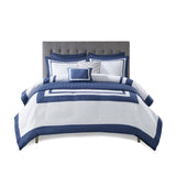 8 Piece Comforter and Quilt Set Collection Navy Full/Queen B03597092