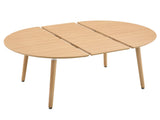 3-in-1 Extendable Dining Table, 43.3" Round to 74.8" Oval Kitchen Table with Solid Wood Legs & W2920P420922