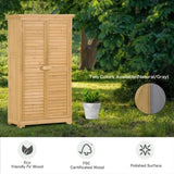 ZUN Wooden Garden Shed 3-tier Patio Storage Cabinet Outdoor Organizer Wooden Lockers with Fir Wood 67406170