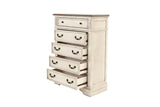 ZUN Antique White Wooden Chest Of Drawers Bedroom Formal 1pc Chest Antique Walnut Top Storage Cabinet B011P236763