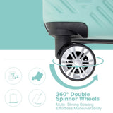 4-piece ABS lightweight suitcase, 14 inch makeup box, aircraft wheels LIGHT BLUE W284P149255