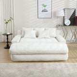 COOLMORE Chenille 2-seater lazy sofa With 5 back pillows,Comfy Sofa- Deep Seat Couch for Living W395P197923