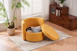 ZUN 029-Teddy Fabric Swivel And Storage Chair With Back Cushion For Living Room,Yellow W527P166251