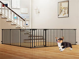 6-Panel Expandable Safety Gate , 270&deg Rotatable Baby/Pet Barrier for Fireplace Stairway 75664819