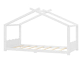 Twin House Floor Bed with Support Slats, Solid Wood House Bed Frame for Kids, No Box Spring Needed W1580P387835