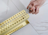 24 Inch Linear Shower Drain with Removable Square Patterned Grate, 304 Stainless Steel with Hair 20605305