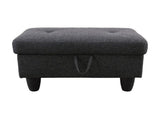 28.5" Storage Ottoman Bench Linen Upholstered for Living Room Bedroom Entryway Dark Gray 12258259