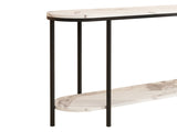 Console Table 2 Tier Entryway Table with Storage Shelves Faux Marble 40107718