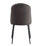 Abraham Dark Gray Fabric & Black Finish Side Chair B2726P338679