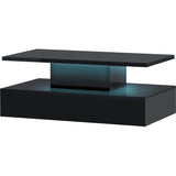 ZUN ON-TREND Coffee Table Cocktail Table Modern Industrial Design with LED lighting, 16 colors with a WF287358AAB