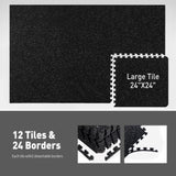 0.56 Inch EVA Foam Puzzle Exercise Mat - 12 Pieces for Home Gym, Shock-Absorbing Noise Reduction, T3772P352290