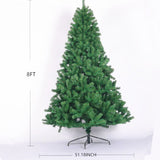 8ft Artificial Christmas Tree Full Natural Spruce PVC Fir Tree Foldable Metal Stand Unlit Green W498P198015