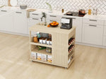 ZUN Kitchen Island Cart,Rolling Serving Utility Trolley Cart Modern Kitchen Island with Storage Drawer W688P194208