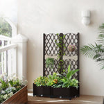 ZUN Wicker Trellis Planter, Outdoor Raised Garden Bed with Drainage Holes, Free-Standing Trellis Planter 49413812