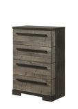 1pc Contemporary 4-Drawer Chest Brown Gray Finish Wooden Bedroom Furniture B011P210426