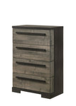 ZUN 1pc Contemporary 4-Drawer Chest Brown Gray Finish Wooden Bedroom Furniture B011P210426