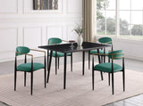 Modern Contemporary 2pcs Side Chairs Green Fabric Upholstered Ultra Stylish Chairs Set B011139604