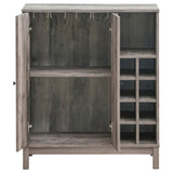 Weathered Acacia Wine Cabinet with 2 Doors B062P153898