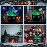 Halloween Floating Potion Bottle Decor with Witch Cauldron - 2-in-1 USB-Powered Green Mist Maker & 4 14688364