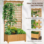 ZUN Wood Planter with Trellis for Vine Climbing-Yellow 73997519