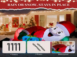 7FT Lighted Christmas Inflatable Decoration, Inflatable Santa Lying on Floor, Funny Blow Up Yard 49600765