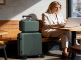 PP Trolley Case 12in 20in 2PCS Suitcase Set Dark Green 84565064