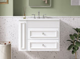 30'' Wall Mounted Bathroom Vanity, Floating Bathroom Storage Cabinet with 2 Drawers, 3 Holes Single N710P334915K