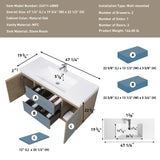 ZUN 48" Floating Bathroom Vanity with Sink, Modern Wall-Mounted Bathroom Storage Vanity Cabinet with W1573P152702