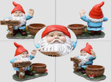 Outdoor Garden Sculpture Gnome Flower Pot Planter - Unique Yard Statue Decoration, Interesting Law W5398P455470