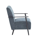 26.38" Modern Blue Gray Lounge Chair with Polyester Upholstery and Sturdy Metal Frame, Ideal for N767P236501G