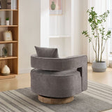 29.1"W Swivel Accent Open Back Chair Modern Comfy Sofa Chair With Weathered Base For Nursery Bedroom W1298P192482