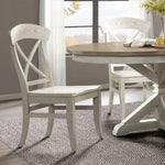 ZUN Harola Cross-back Dining Side Chairs in Set of 2, Smoky White Finish T2574P164579