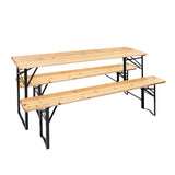 ZUN Picnic Combo 3PCS Set, 5.8FT Wood Table and Bench Set 42884483