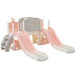 ZUN Kids Slide Playset Structure 8 in 1, Freestanding Ocean Themed Set with Slide, Arch N710P176322H